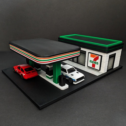 Hot Wheels Display - 7 Eleven Gas Station