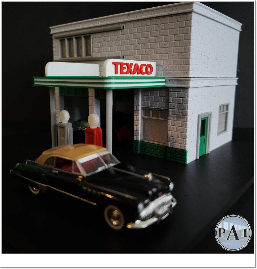 Hot Wheels Display - Back to the Future Texaco Station
