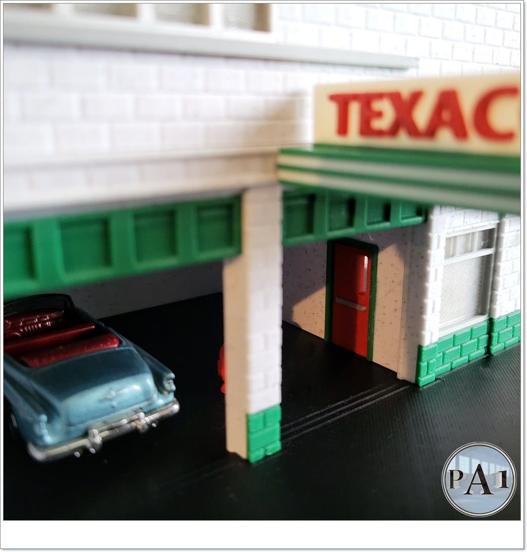 Hot Wheels Display - Back to the Future Texaco Station