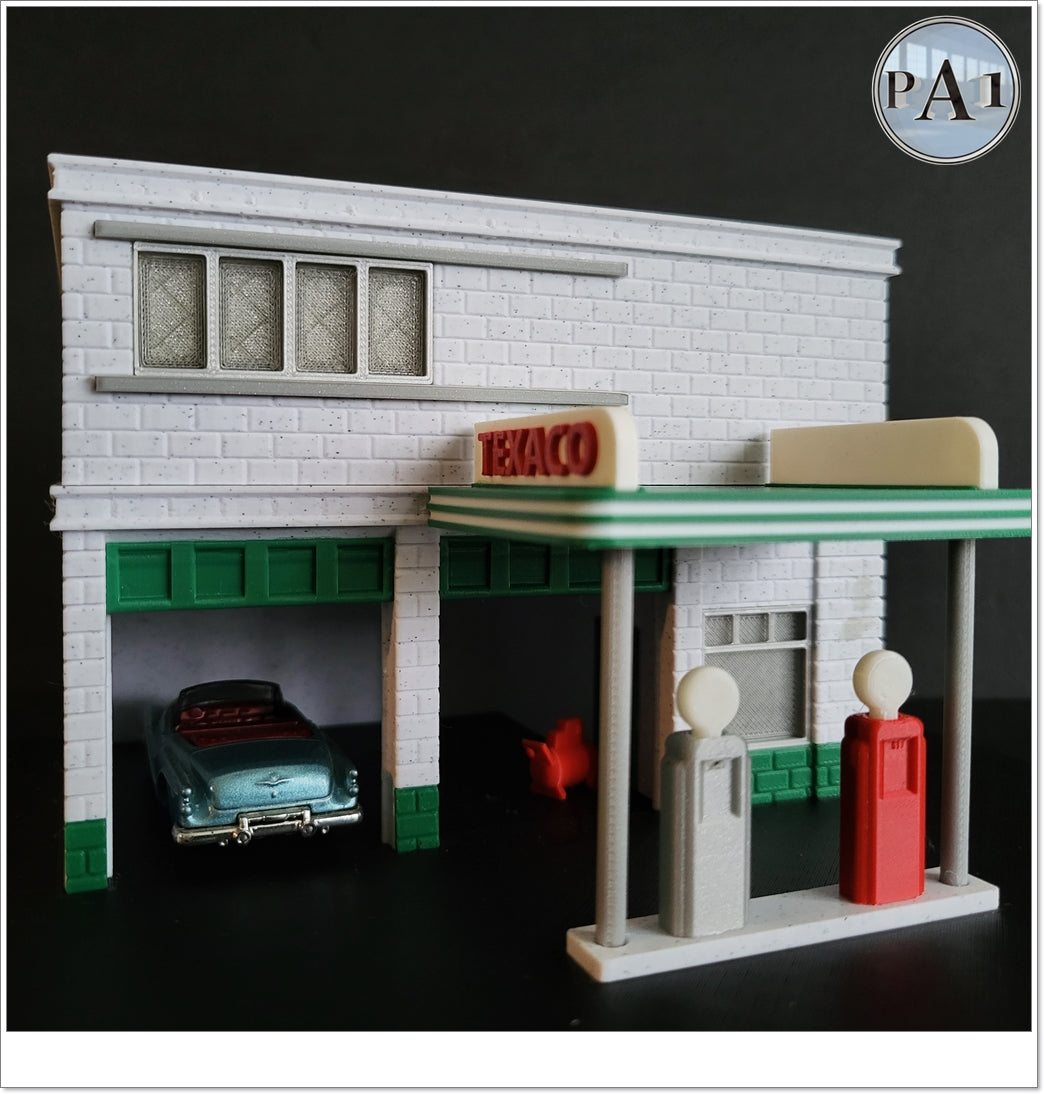 Hot Wheels Display - Back to the Future Texaco Station